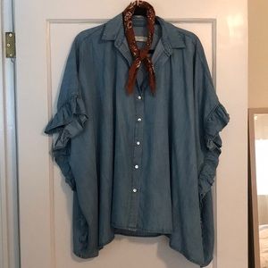 Super-soft Zara Oversized Premium Denim Shirt